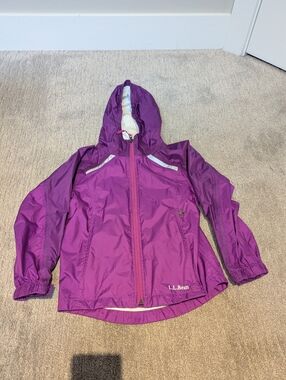 L.L. Bean Wind And Rain Jacket Little Kid Size M 5-6 Purple